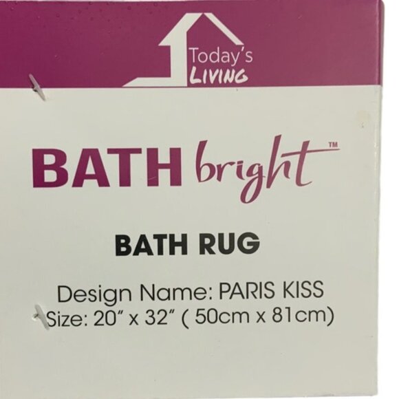 Paris Kiss Bathroom Rug Eiffel Tower Paris Rectangle 20 X 32 in White Multicolor - Picture 4 of 16